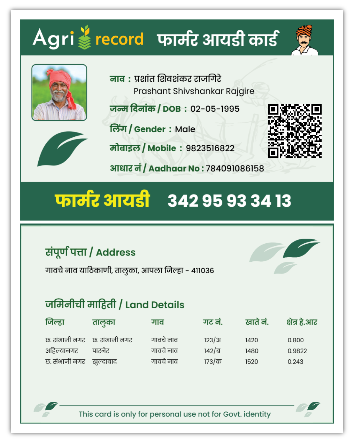 Farmer Card Sample